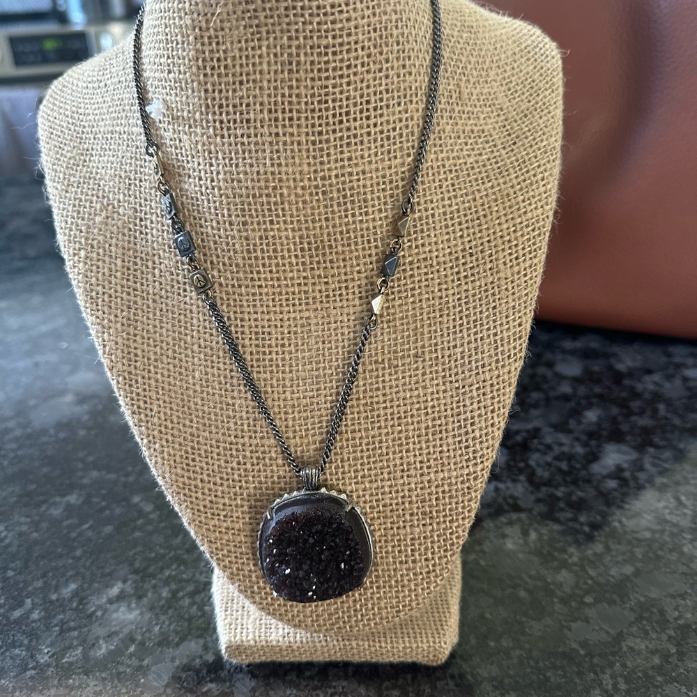 Lucky Brand Black Medallion Necklace